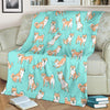 Shiba Inu Dog Pattern Print Blanket-grizzshop