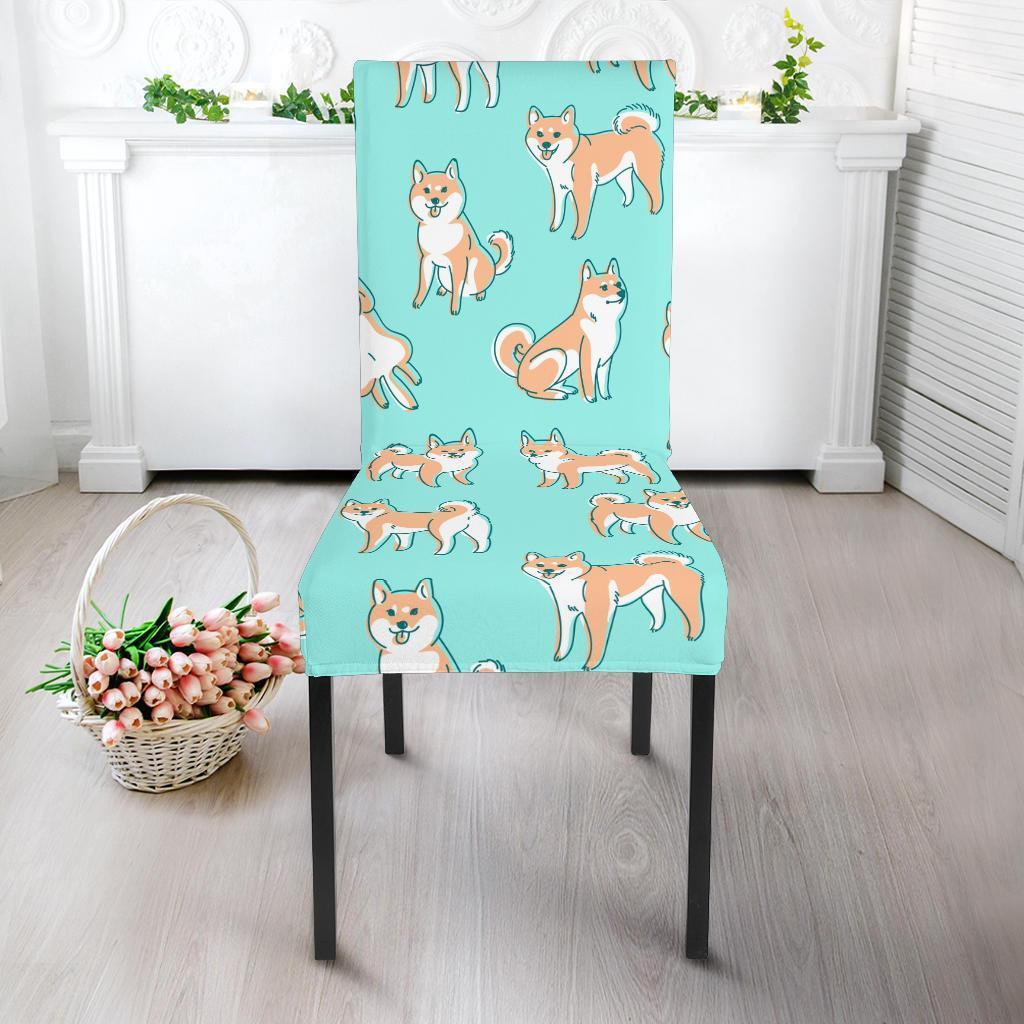 Shiba Inu Dog Pattern Print Chair Cover-grizzshop