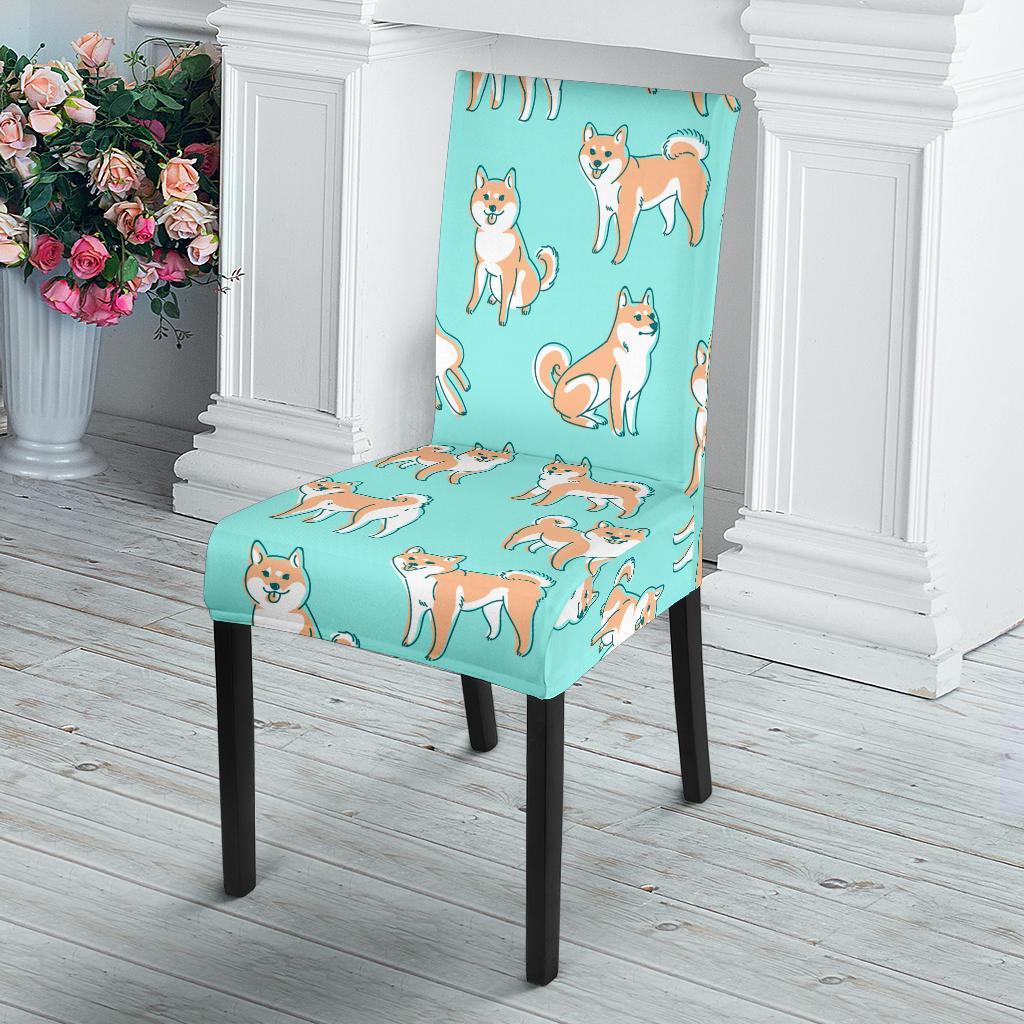 Shiba Inu Dog Pattern Print Chair Cover-grizzshop