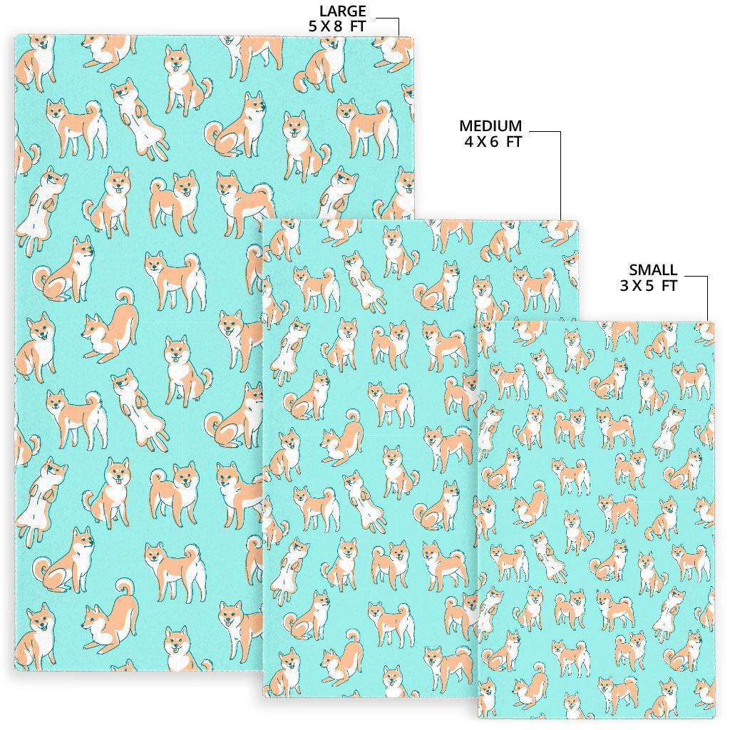 Shiba Inu Dog Pattern Print Floor Mat-grizzshop