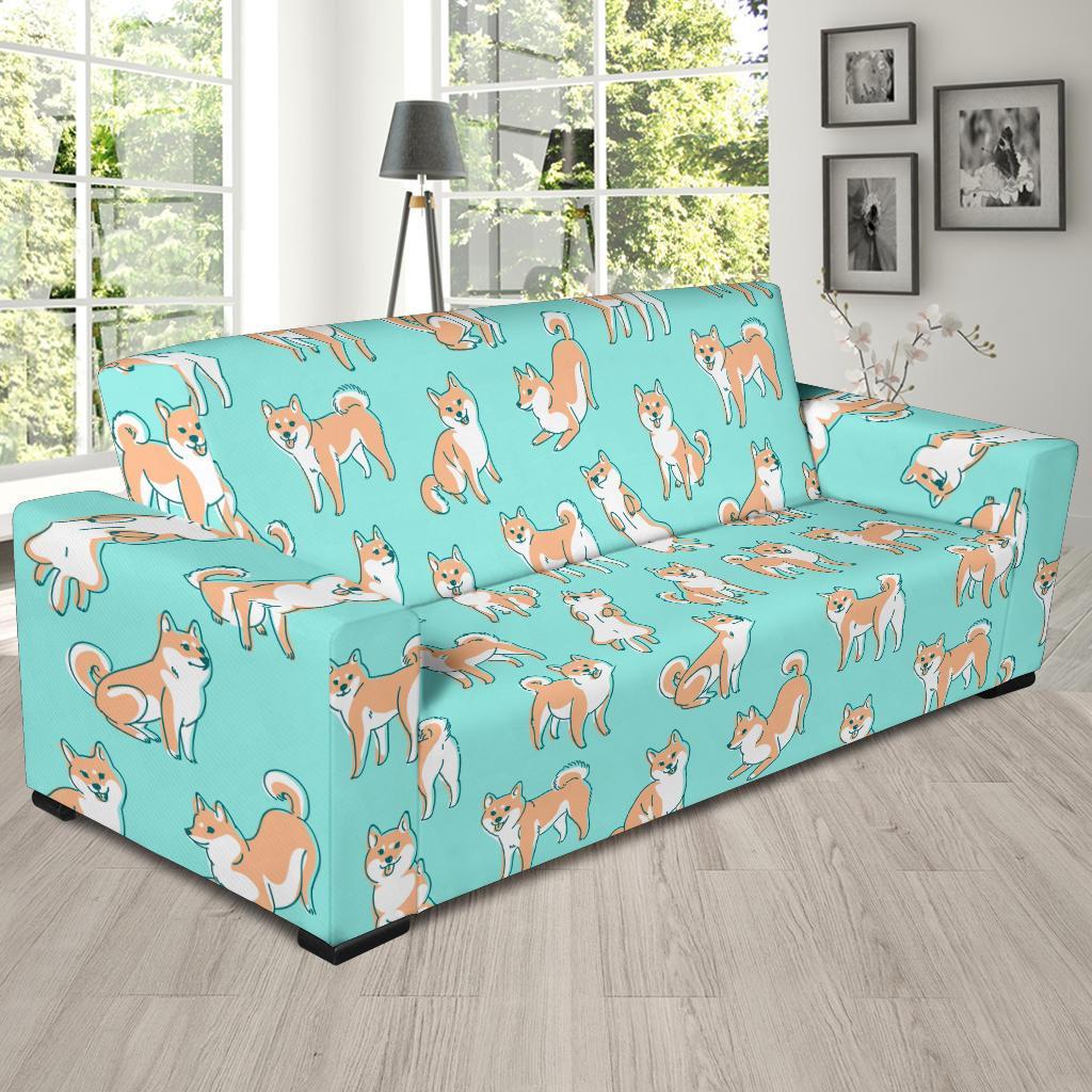 Shiba Inu Dog Pattern Print Sofa Covers-grizzshop