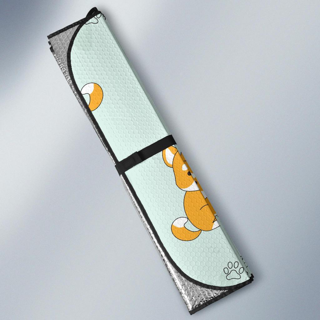 Shiba Inu Dog Pupppy Pattern Print Car Sun Shade-grizzshop