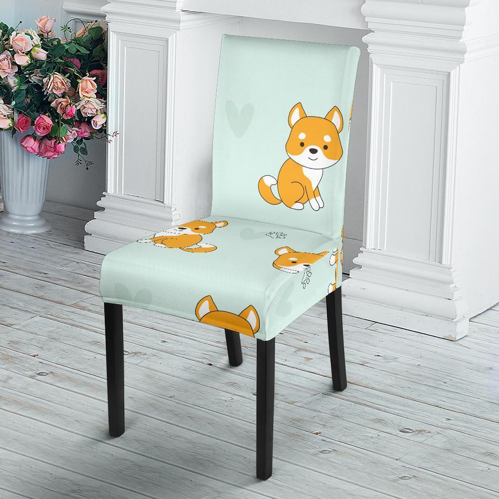 Shiba Inu Dog Pupppy Pattern Print Chair Cover-grizzshop