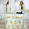 Shiba Inu Dog Pupppy Pattern Print Hooded Blanket-grizzshop