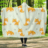 Shiba Inu Dog Pupppy Pattern Print Hooded Blanket-grizzshop