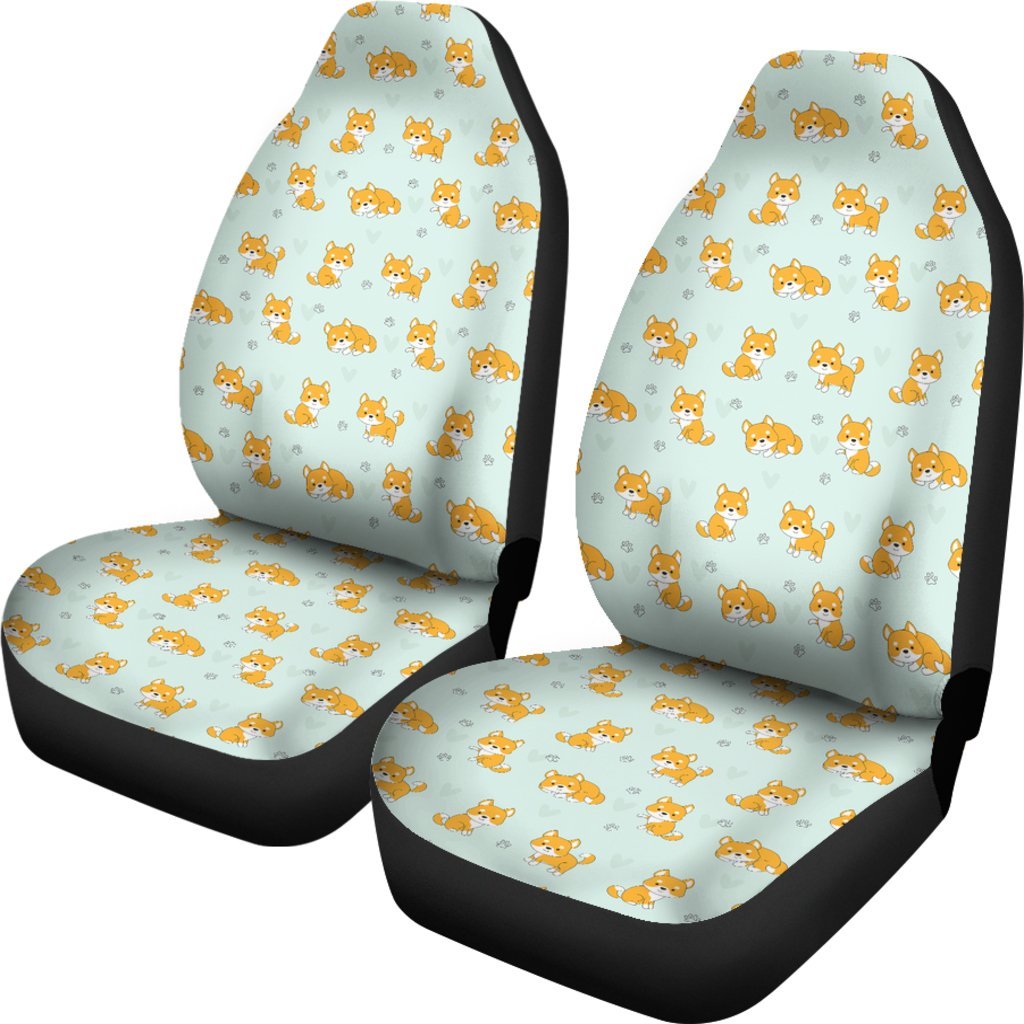 Shiba Inu Dog Pupppy Pattern Print Universal Fit Car Seat Cover-grizzshop