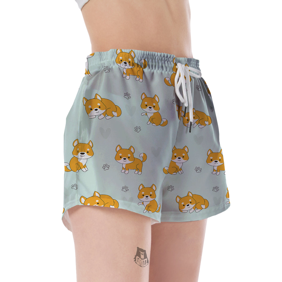 Shiba Inu Dog Pupppy Pattern Print Women's Shorts-grizzshop