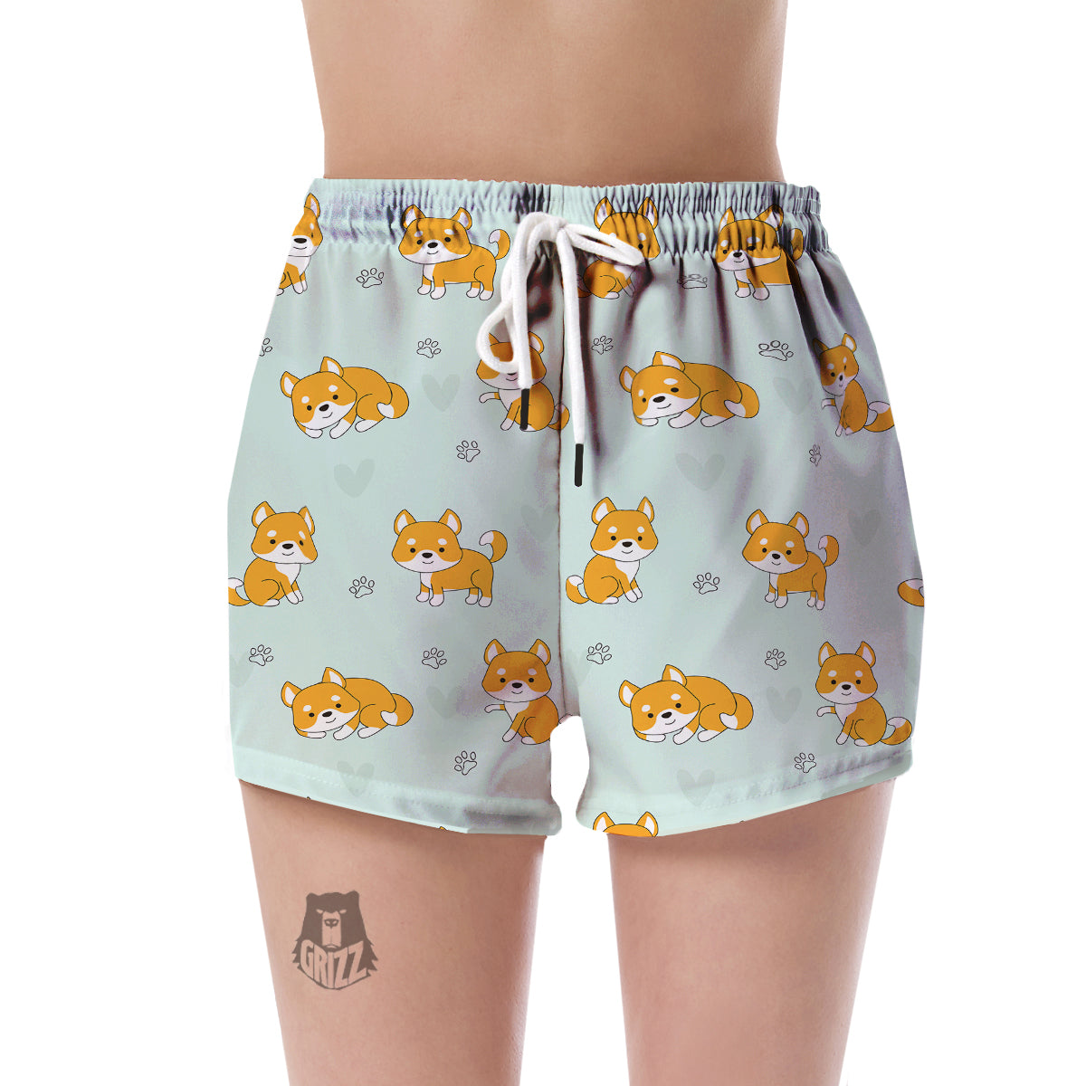 Shiba Inu Dog Pupppy Pattern Print Women's Shorts-grizzshop