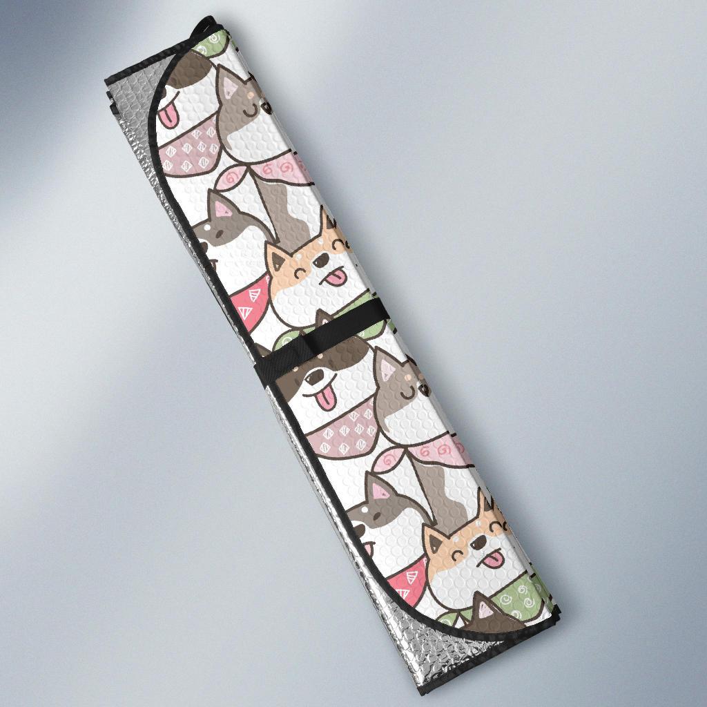 Shiba Inu Dog Pupppy Print Pattern Car Sun Shade-grizzshop
