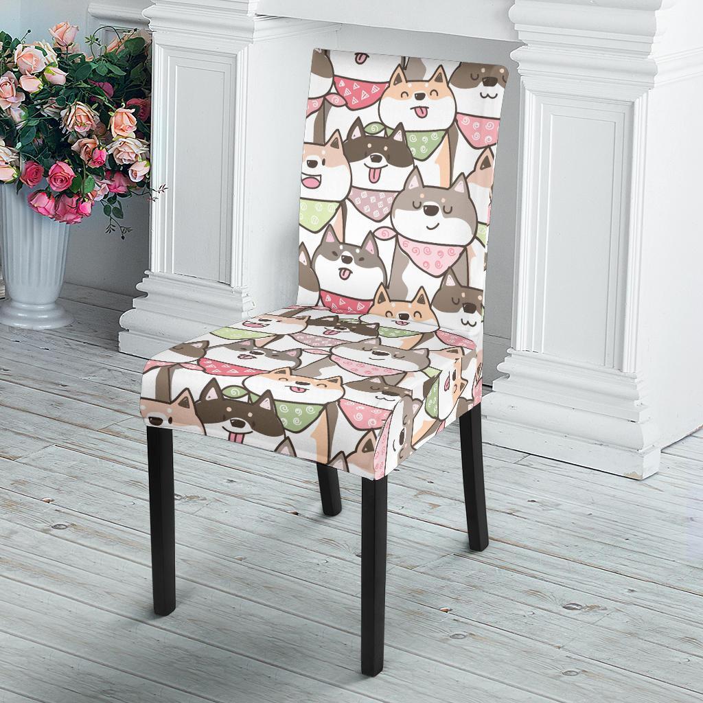 Shiba Inu Dog Pupppy Print Pattern Chair Cover-grizzshop