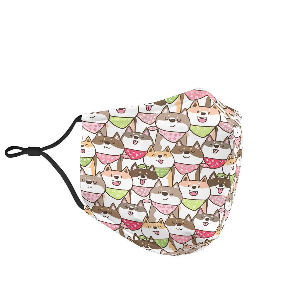 Shiba Inu Dog Pupppy Print Pattern Face Mask-grizzshop