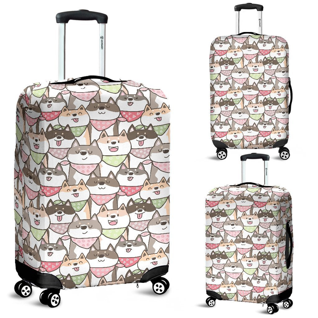 Shiba Inu Dog Pupppy Print Pattern Luggage Cover Protector-grizzshop