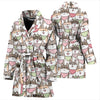 Shiba Inu Dog Pupppy Print Pattern Print Women Long Robe-grizzshop