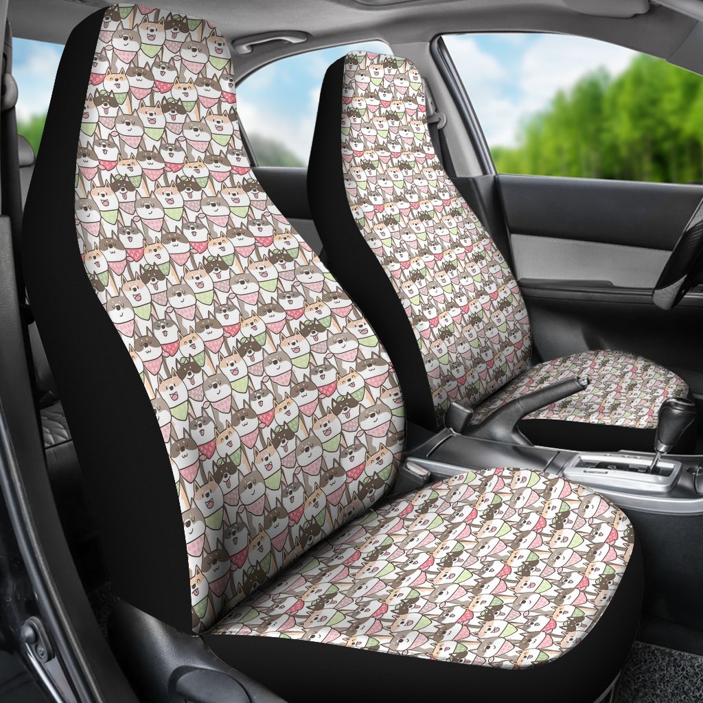 Shiba Inu Dog Pupppy Print Pattern Universal Fit Car Seat Cover-grizzshop