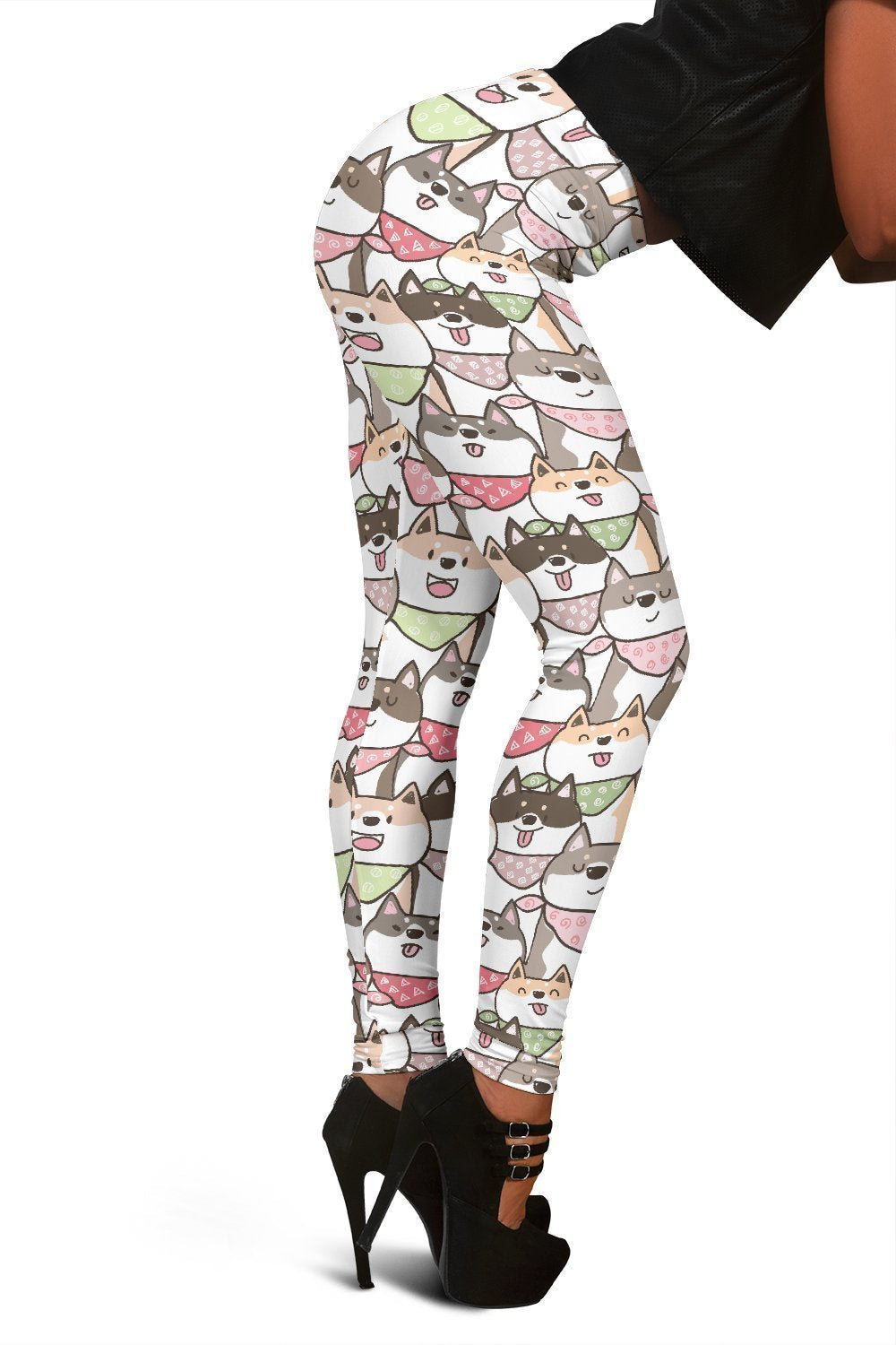 Shiba Inu Dog Pupppy Print Pattern Women Leggings-grizzshop