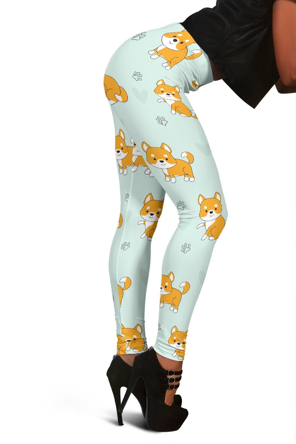 Shiba Inu Dog Pupppy Print Pattern Women Leggings-grizzshop