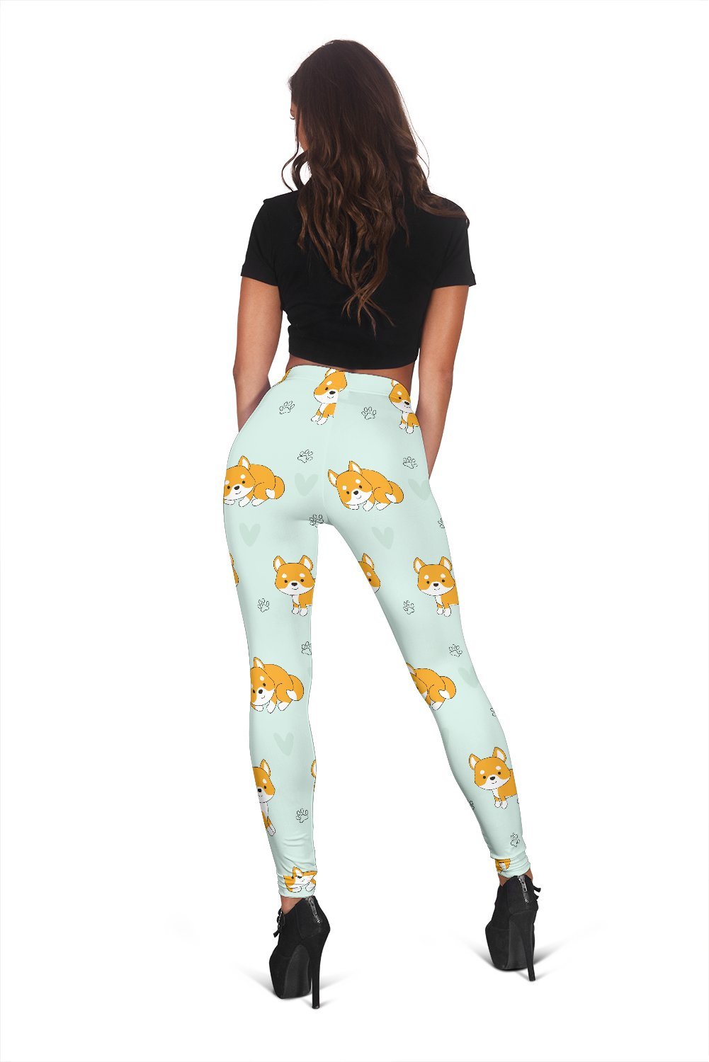 Shiba Inu Dog Pupppy Print Pattern Women Leggings-grizzshop