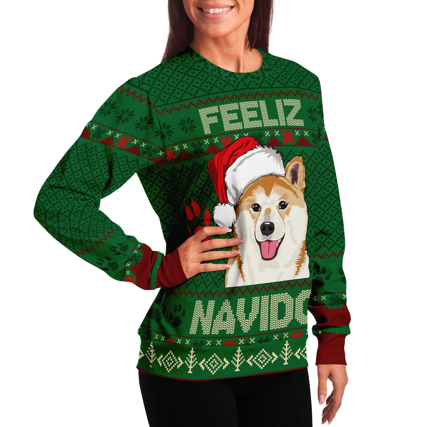 Shiba Inu Feliz Navidog Ugly Christmas Sweater-grizzshop