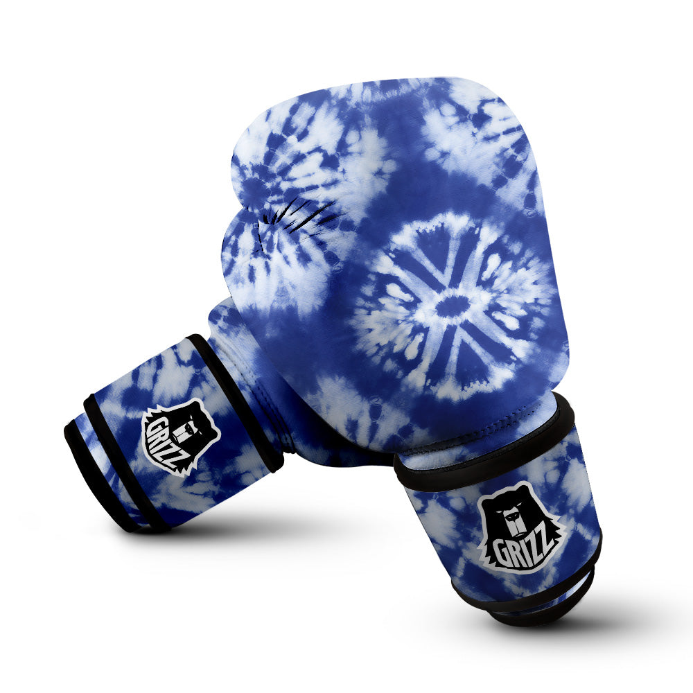 Shibori Blue Print Boxing Gloves-grizzshop