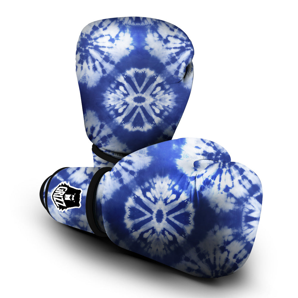 Shibori Blue Print Boxing Gloves-grizzshop