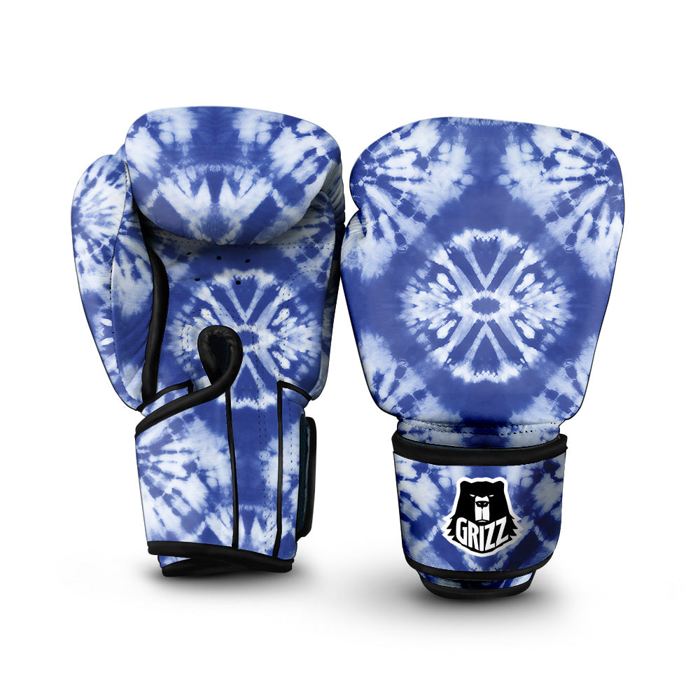 Shibori Blue Print Boxing Gloves-grizzshop