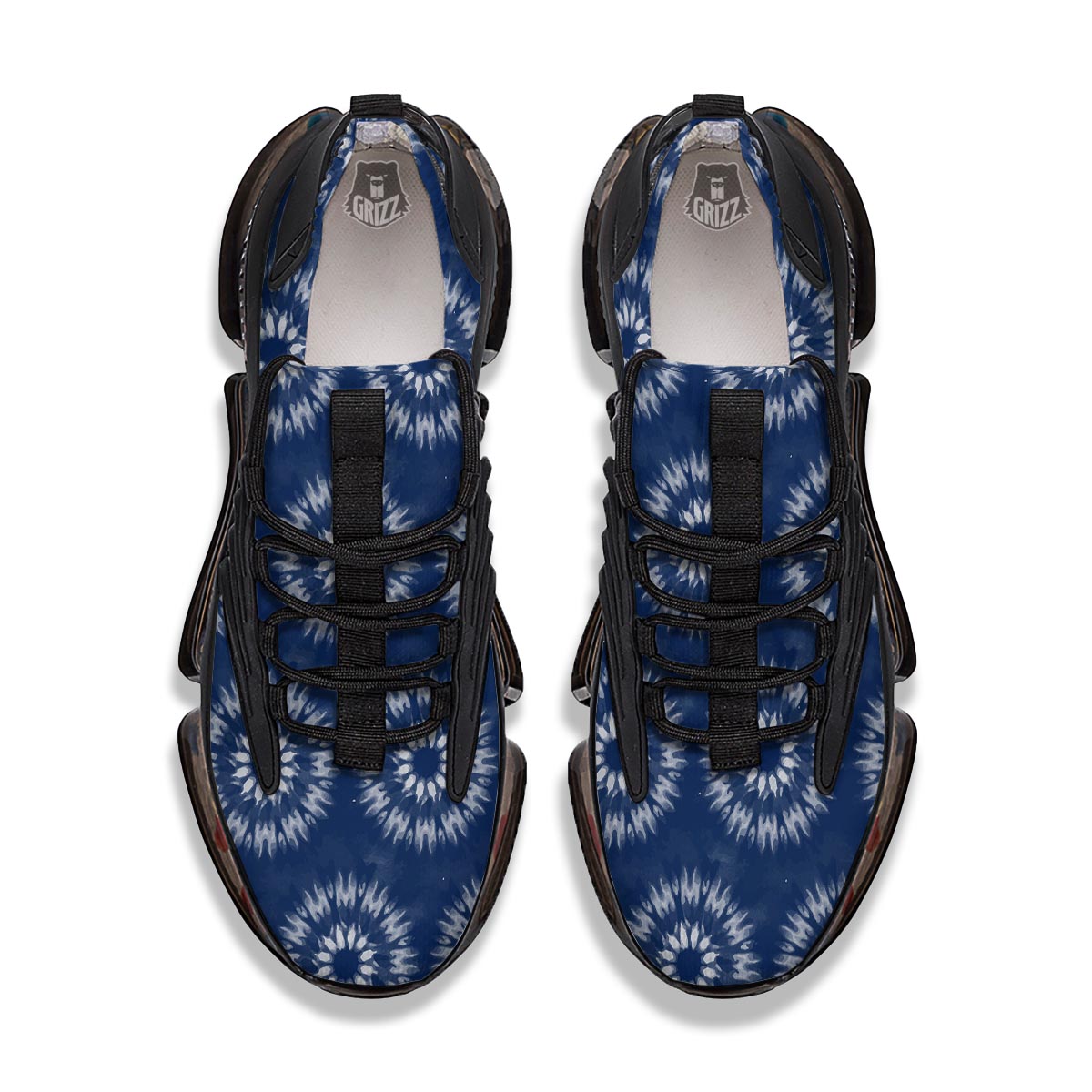 Shibori Print Pattern Black Gym Shoes-grizzshop