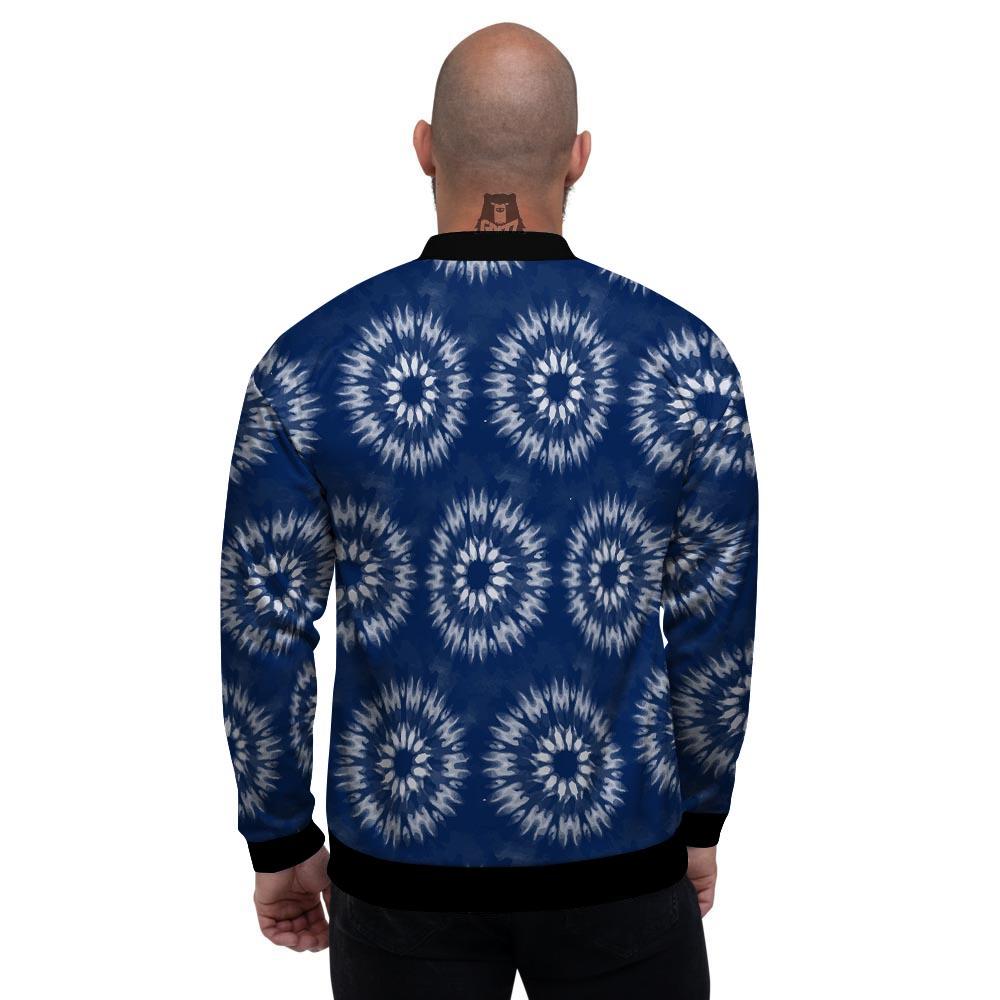 Shibori Print Pattern Men's Bomber Jacket-grizzshop