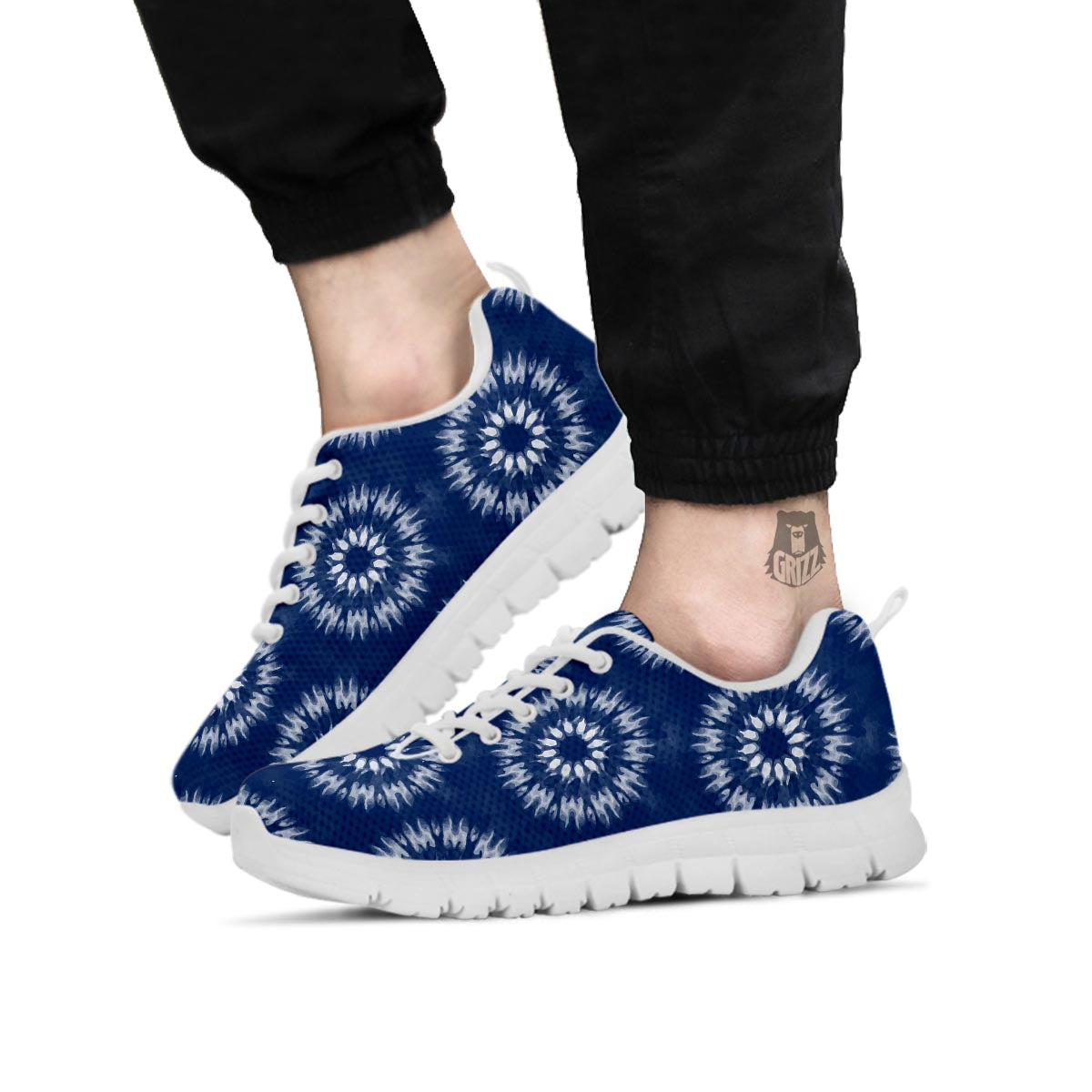 Shibori Print Pattern White Sneaker-grizzshop