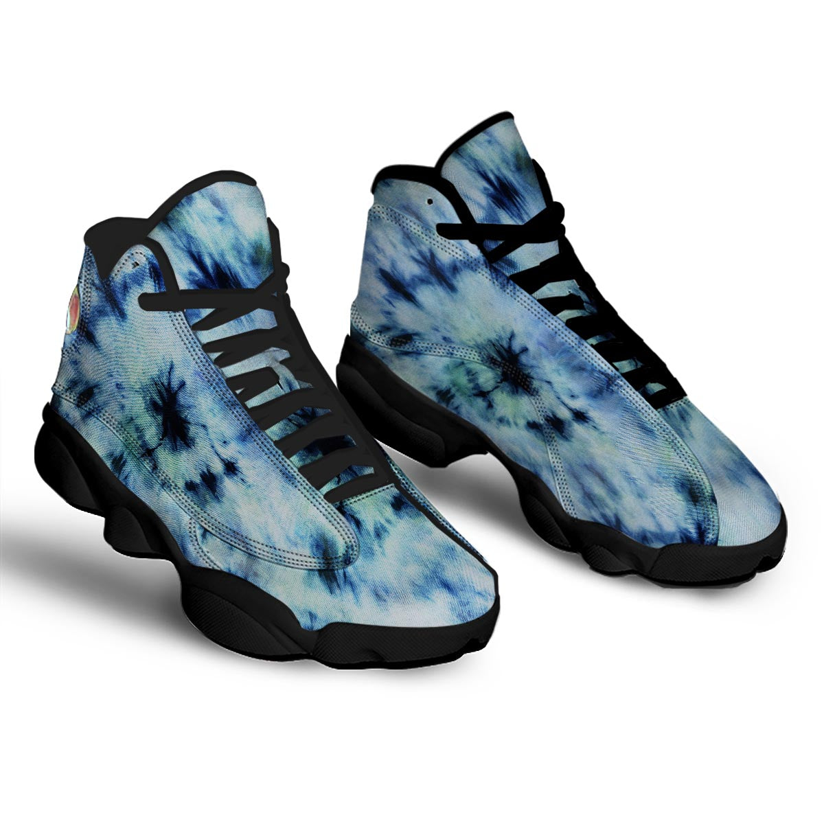 Shibori Tie Dye Print Black Basketball Shoes-grizzshop
