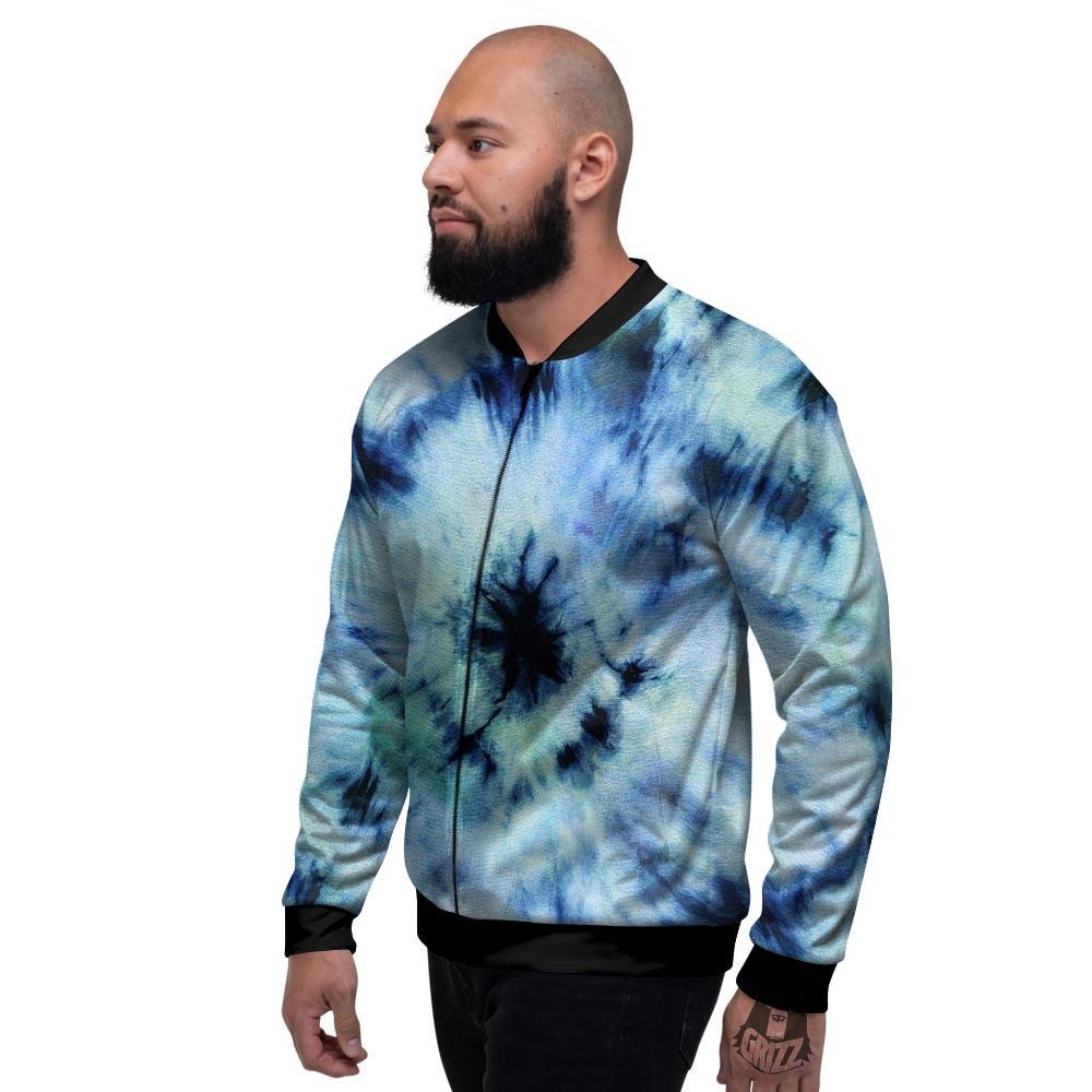 Shibori Tie Dye Print Men's Bomber Jacket-grizzshop