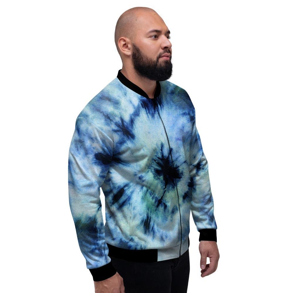 Shibori Tie Dye Print Men's Bomber Jacket-grizzshop