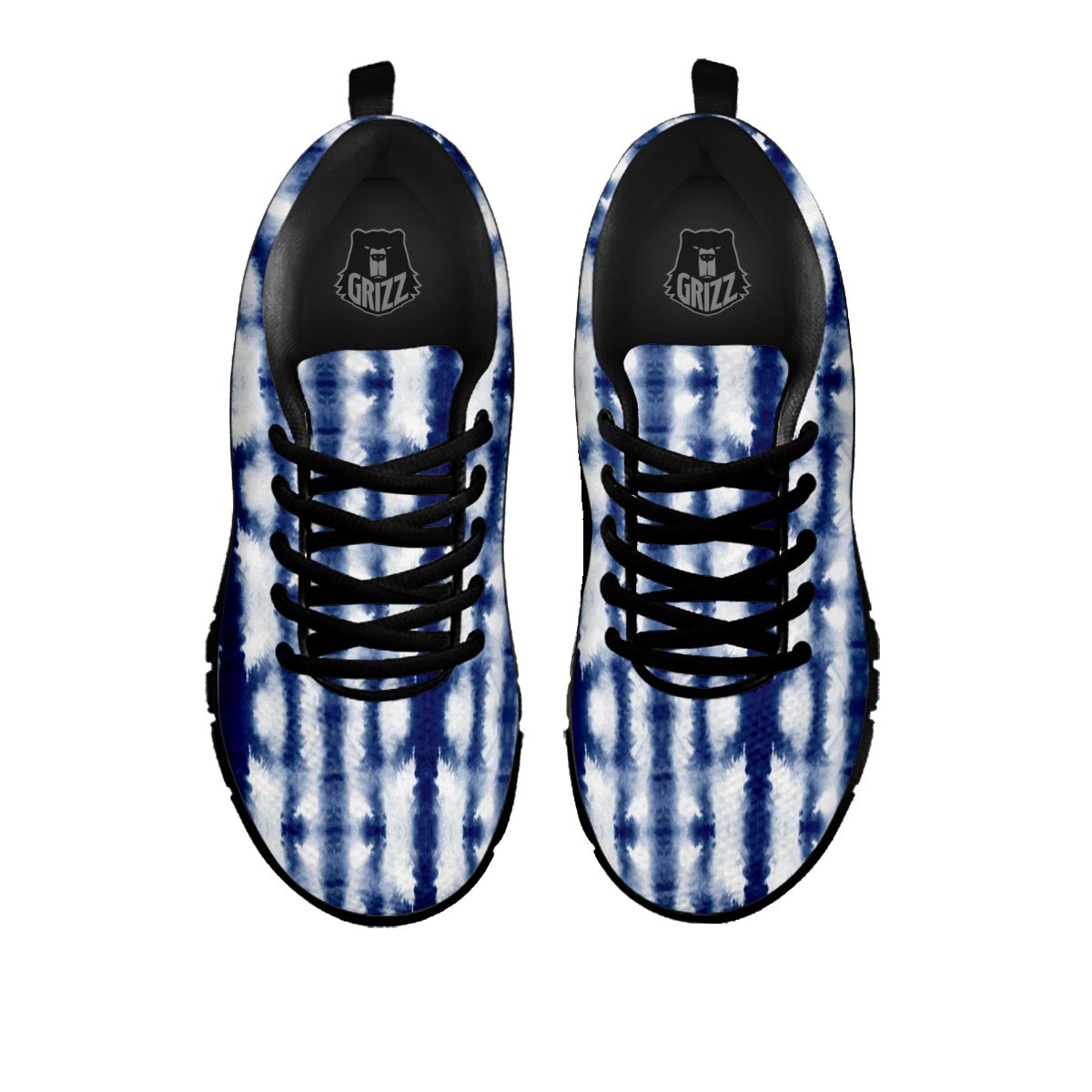 Shibori Tie Dye Print Pattern Black Sneaker-grizzshop