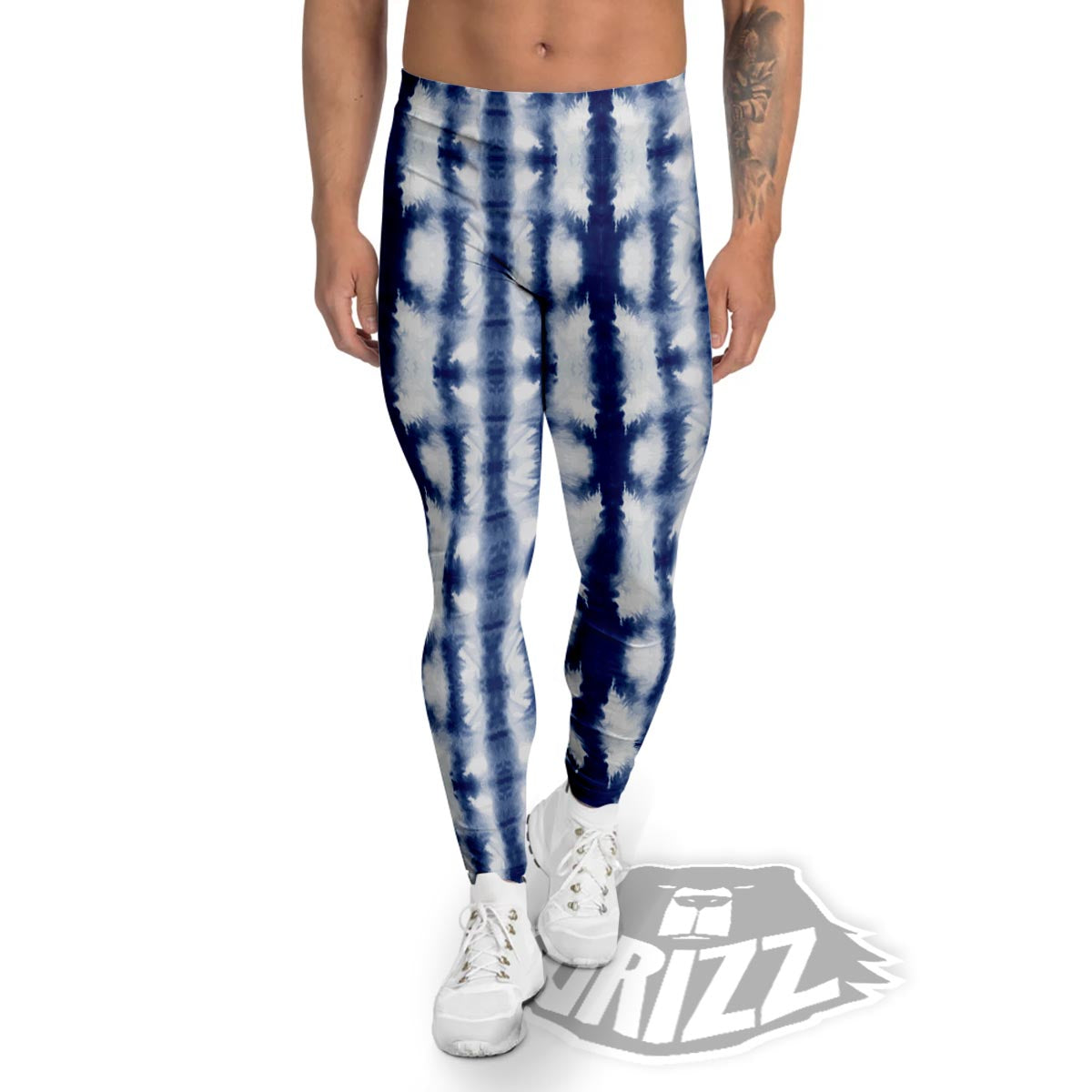 Shibori Tie Dye Print Pattern Men's Leggings-grizzshop