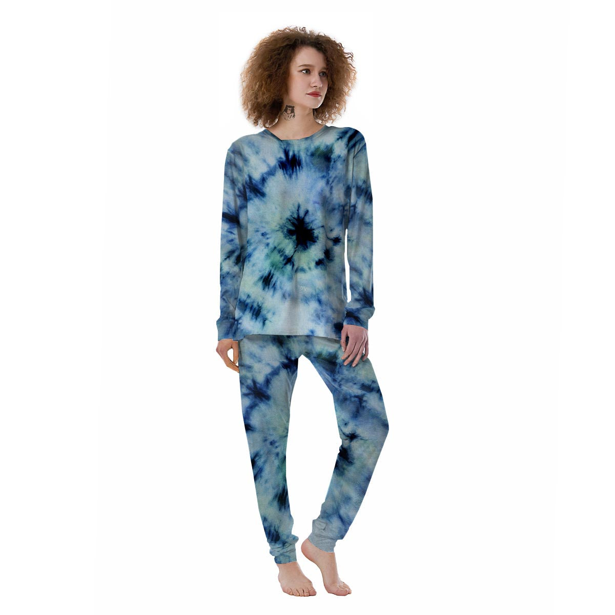 Shibori Tie Dye Print Women's Pajamas-grizzshop