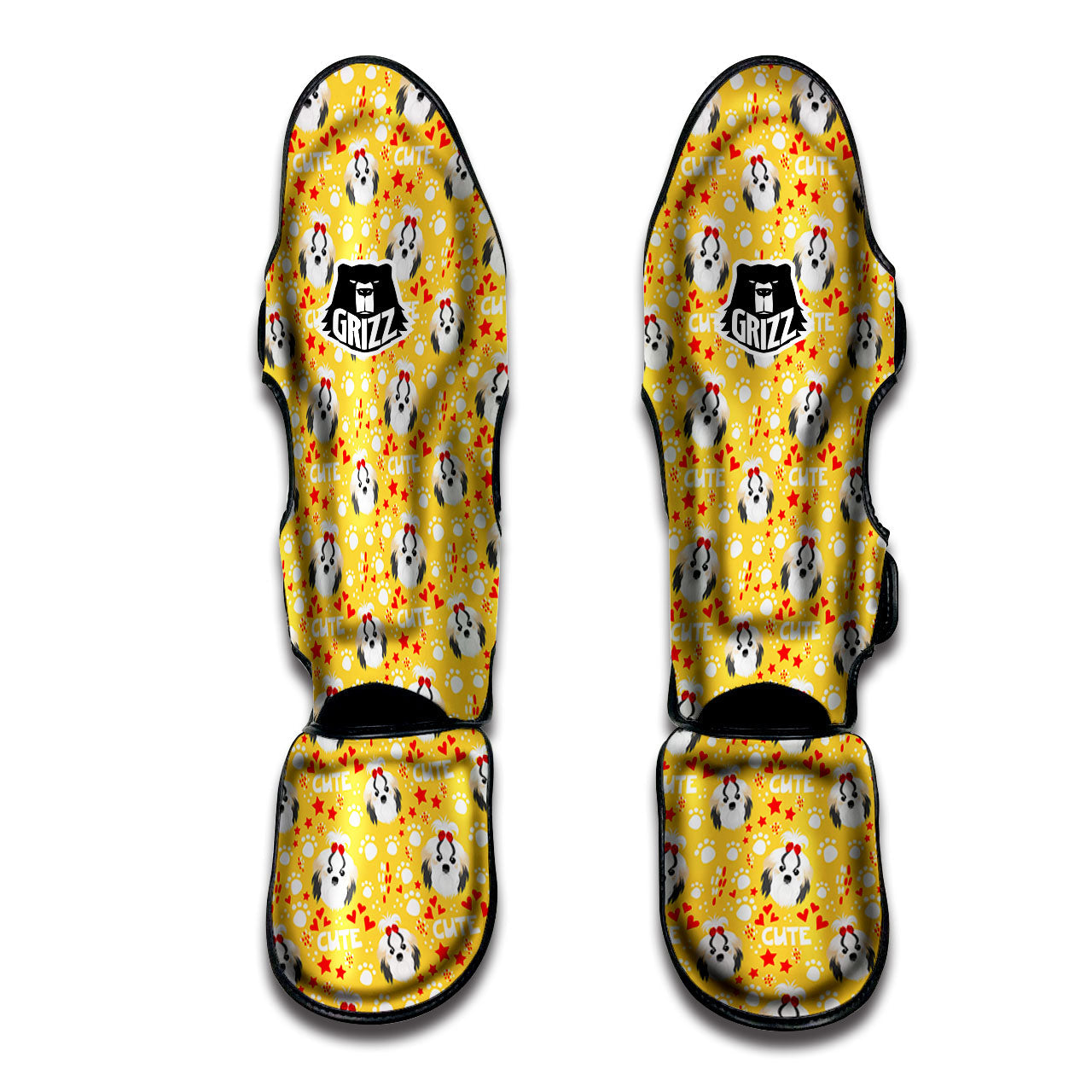 Shih Tzu Cartoon Print Pattern Muay Thai Shin Guards-grizzshop