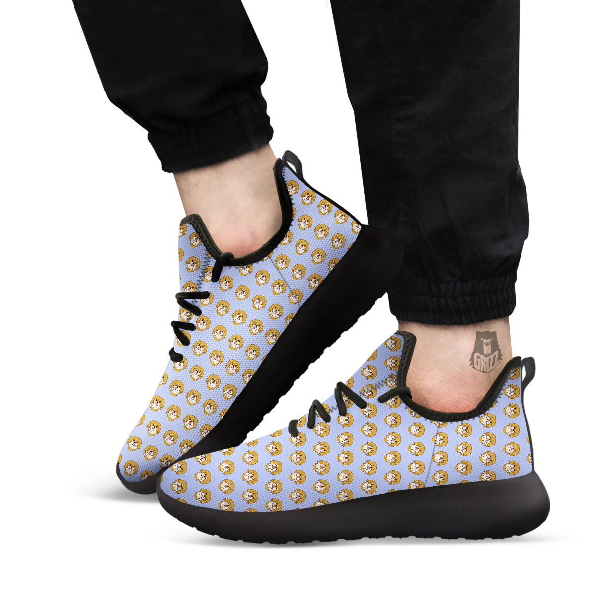 Shih Tzu Cute Print Pattern Black Athletic Shoes-grizzshop