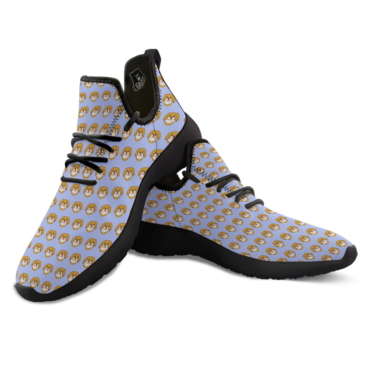 Shih Tzu Cute Print Pattern Black Athletic Shoes-grizzshop