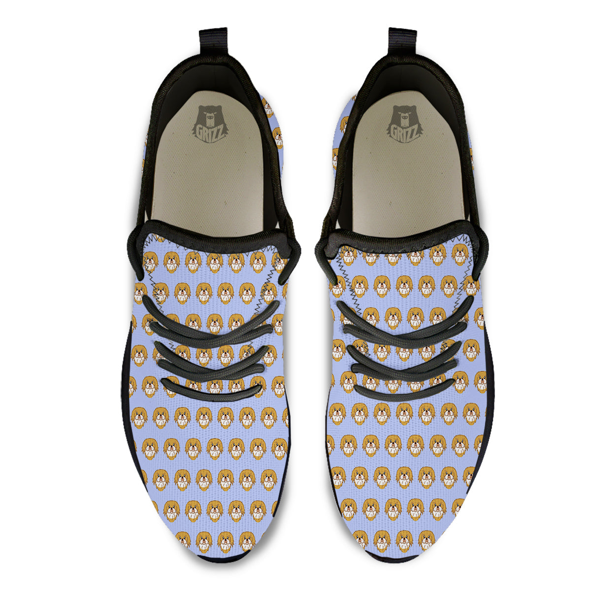 Shih Tzu Cute Print Pattern Black Athletic Shoes-grizzshop
