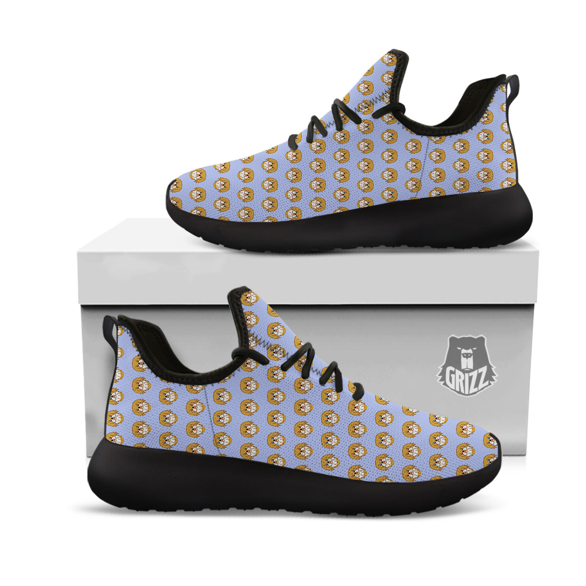 Shih Tzu Cute Print Pattern Black Athletic Shoes-grizzshop