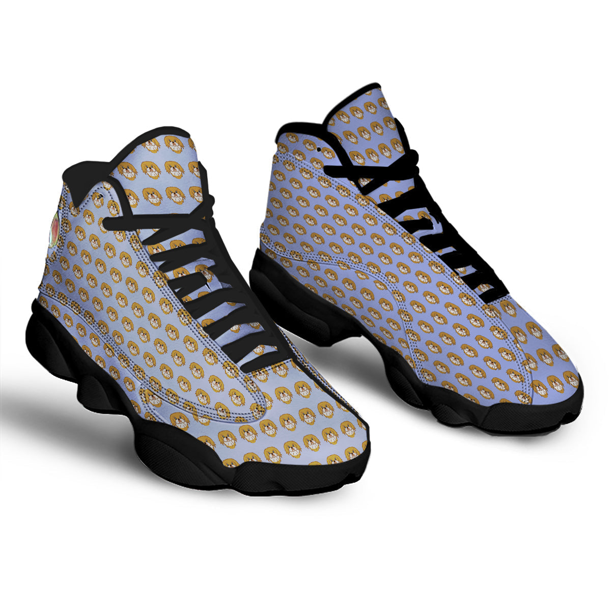 Shih Tzu Cute Print Pattern Black Basketball Shoes-grizzshop