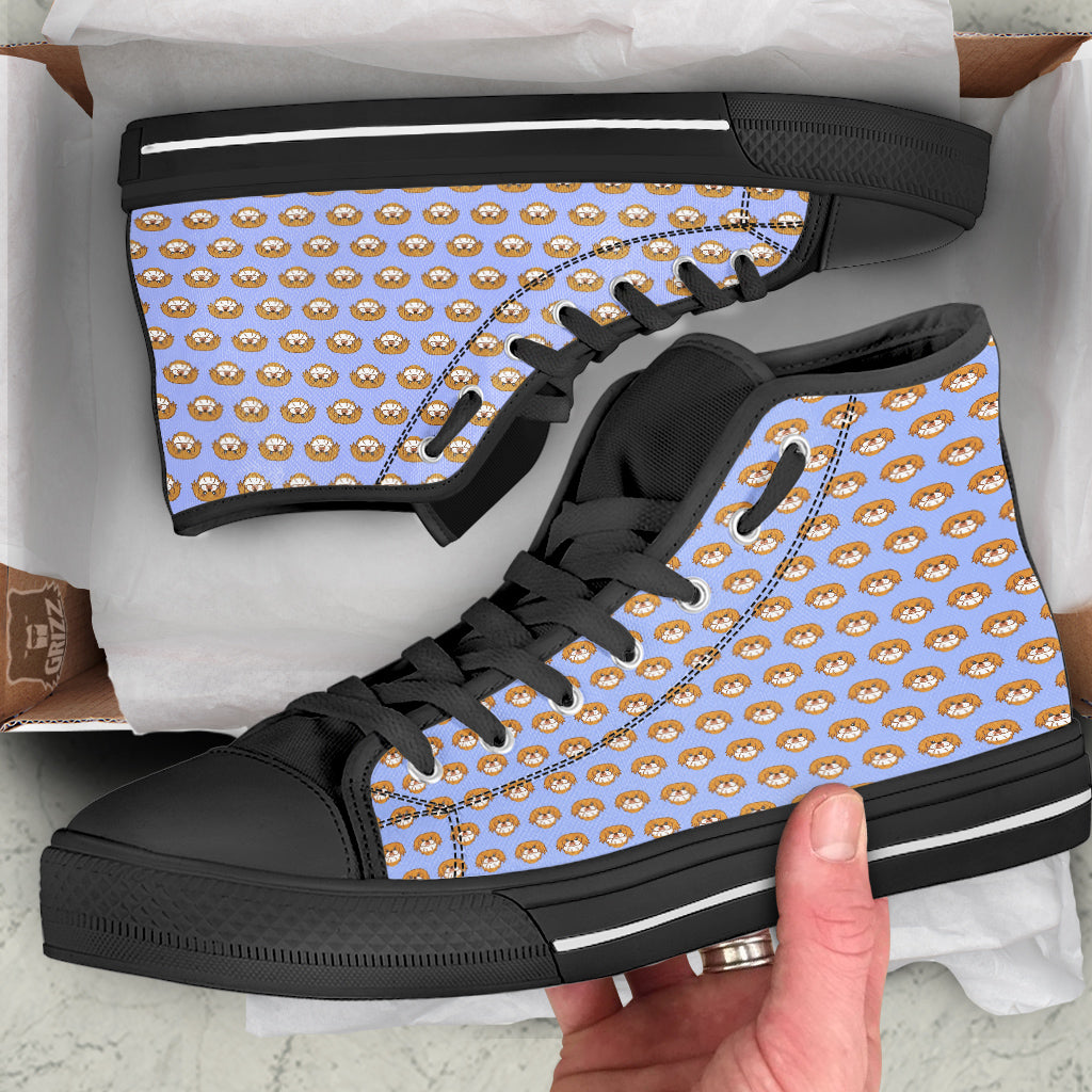 Shih Tzu Cute Print Pattern Black High Top Shoes-grizzshop