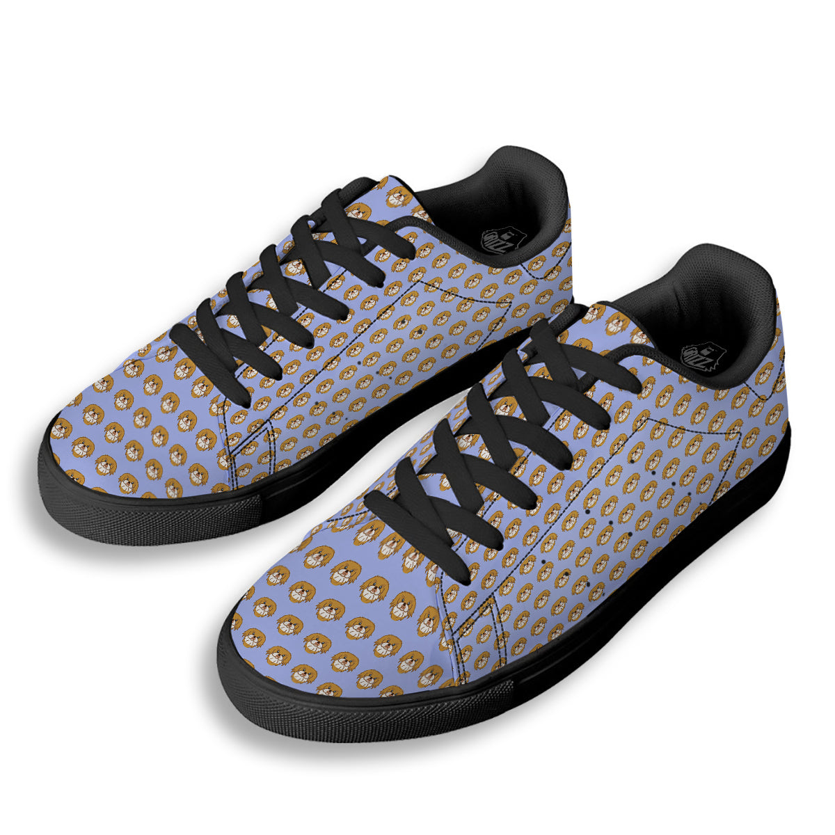 Shih Tzu Cute Print Pattern Black Low Top Sneakers-grizzshop