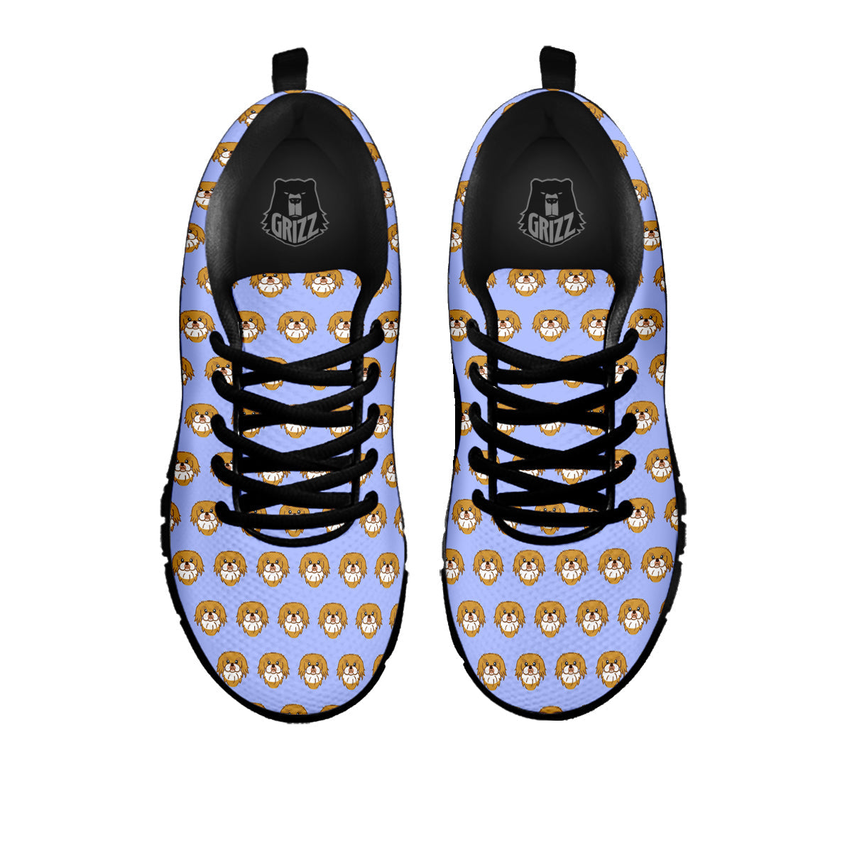 Shih Tzu Cute Print Pattern Black Sneaker-grizzshop