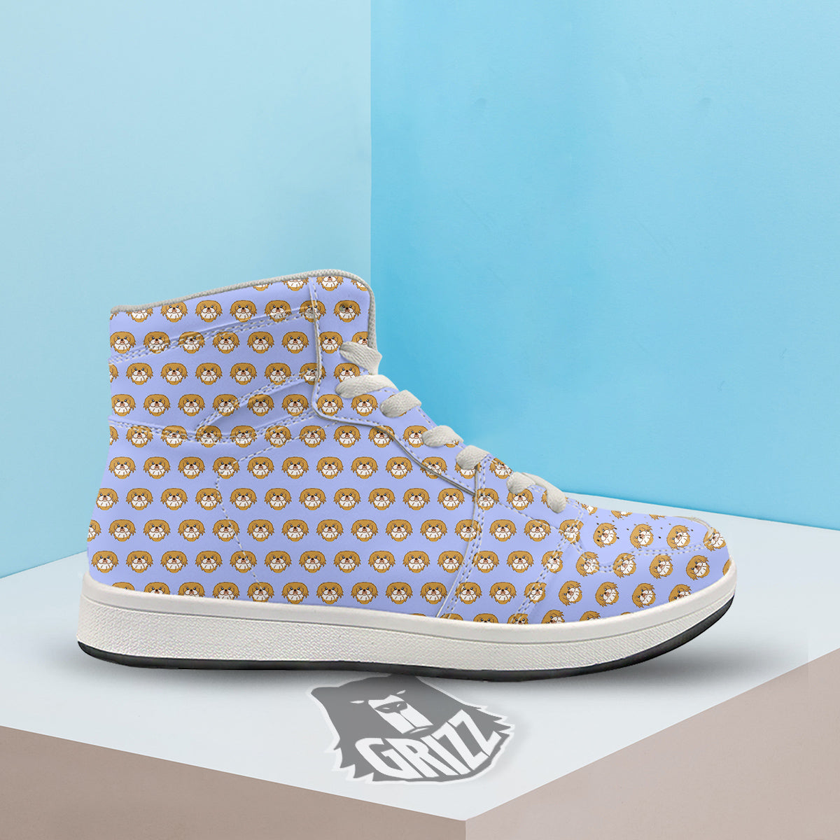Shih Tzu Cute Print Pattern High Top Sneakers-grizzshop