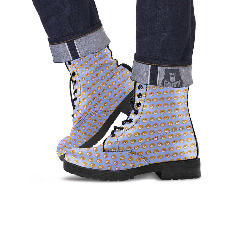 Shih Tzu Cute Print Pattern Leather Boots-grizzshop
