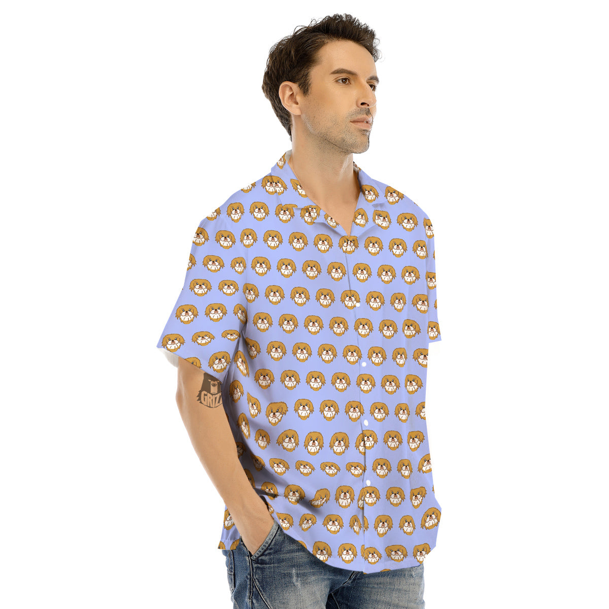 Shih Tzu Cute Print Pattern Men's Hawaiian Shirt-grizzshop