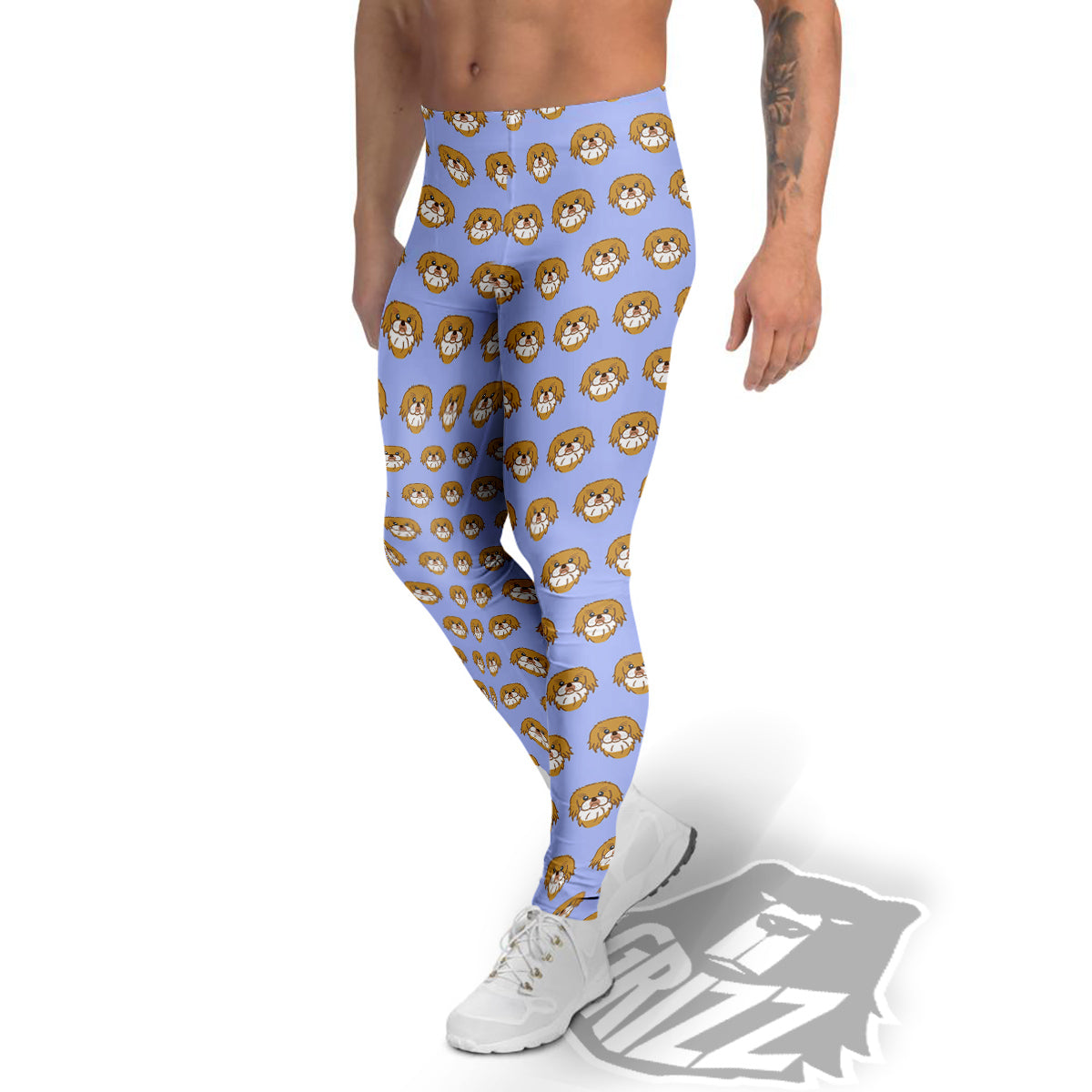 Shih Tzu Cute Print Pattern Men's Leggings-grizzshop