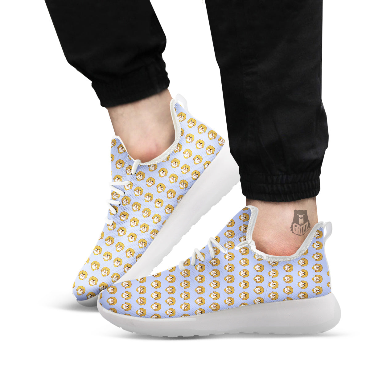 Shih Tzu Cute Print Pattern White Athletic Shoes-grizzshop