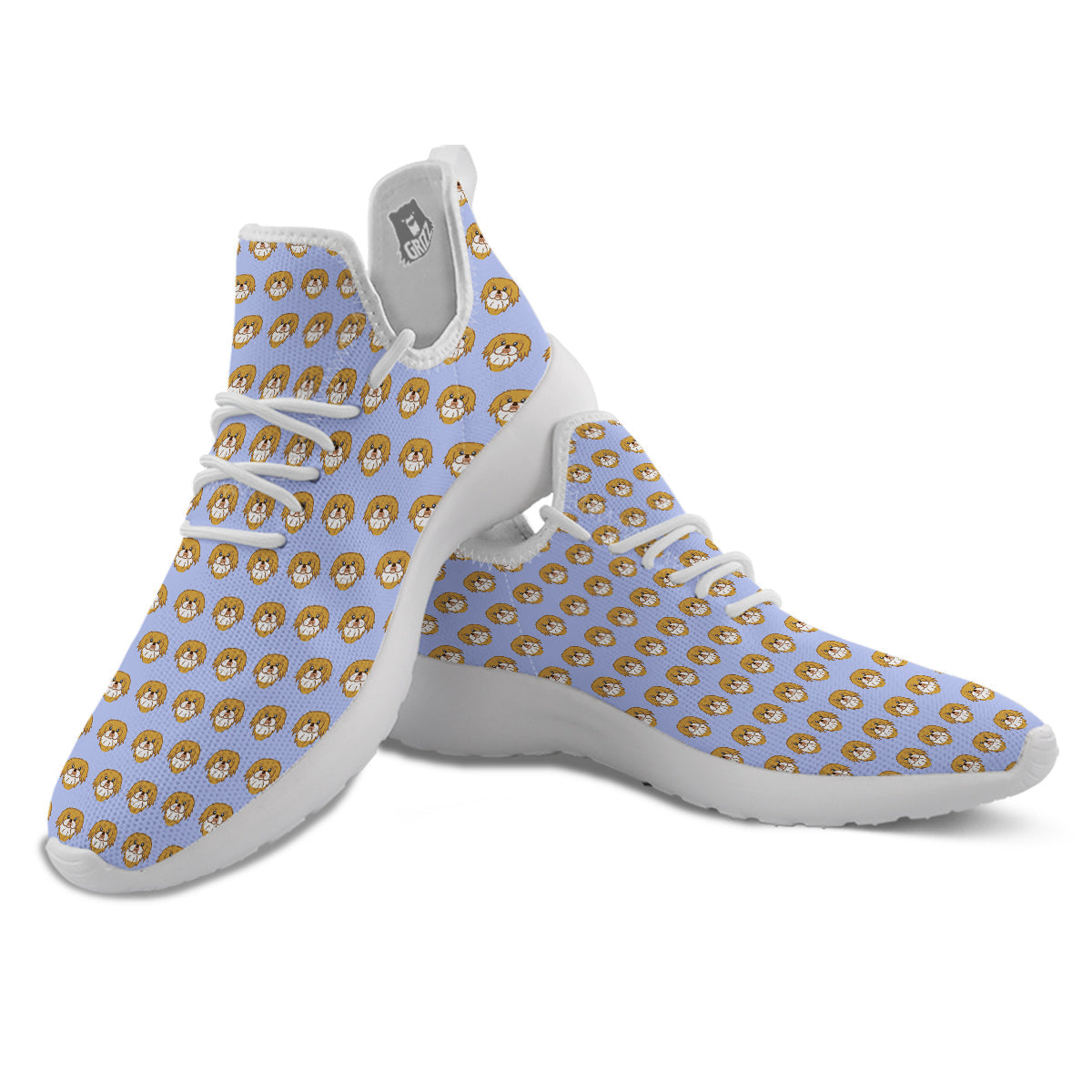Shih Tzu Cute Print Pattern White Athletic Shoes-grizzshop