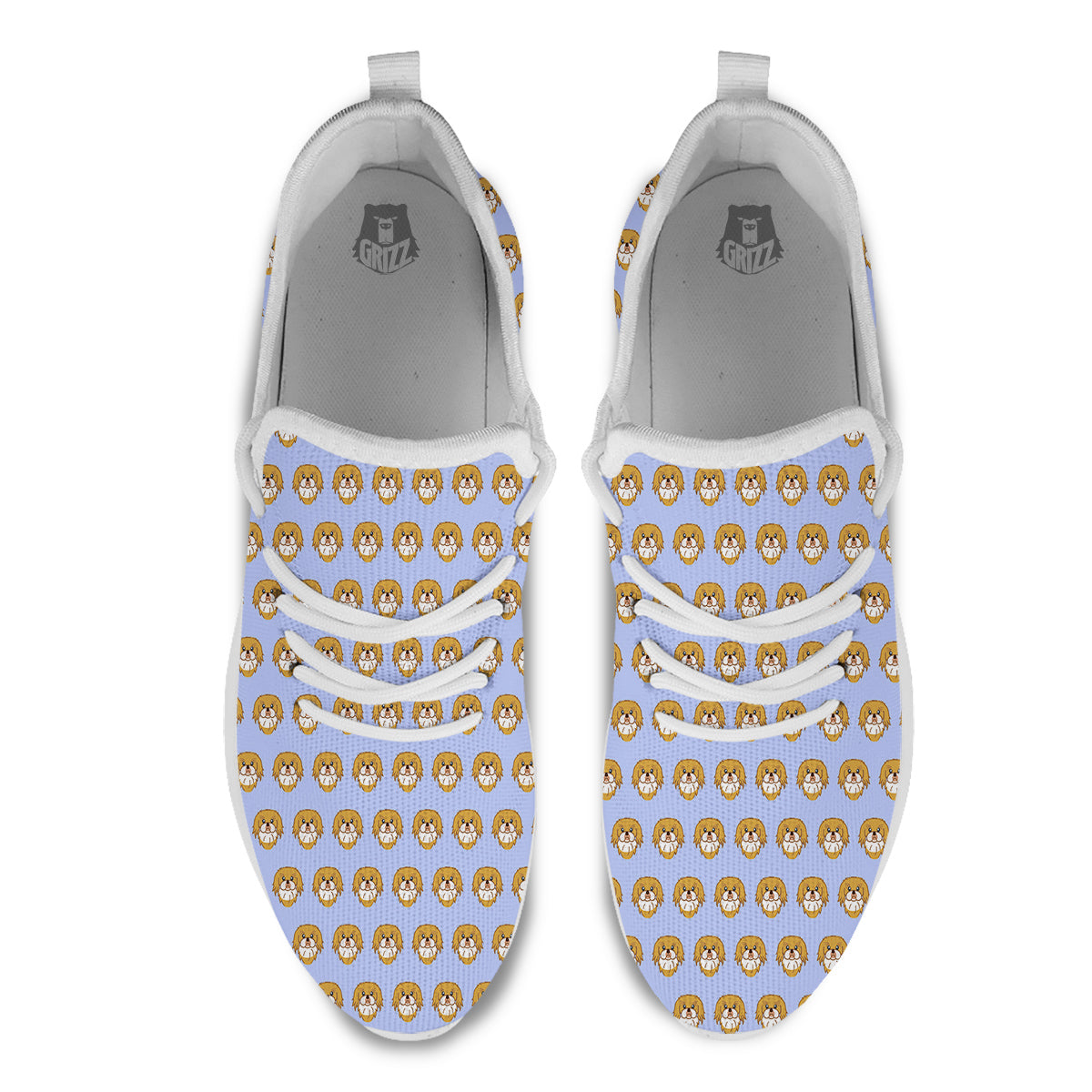 Shih Tzu Cute Print Pattern White Athletic Shoes-grizzshop